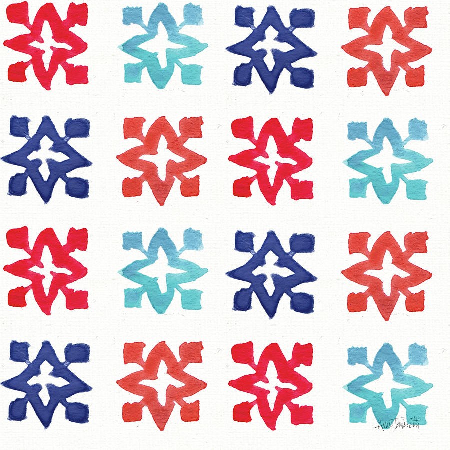 Independence Day Painting - Americana Mood Pattern Va by Anne Tavoletti