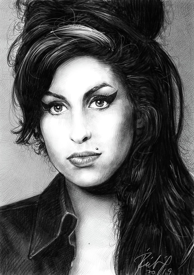 Amie Winehouse Drawing by Reyman Rubin - Fine Art America