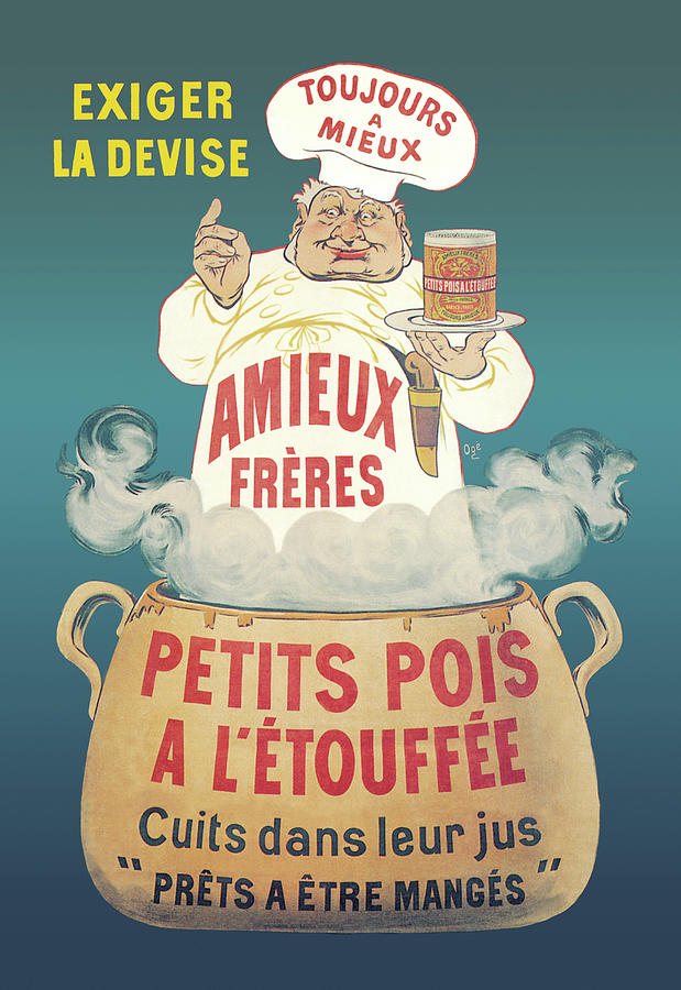 Amieux Freres - Petits Pois a lEtouffee Painting by Eugene Oge