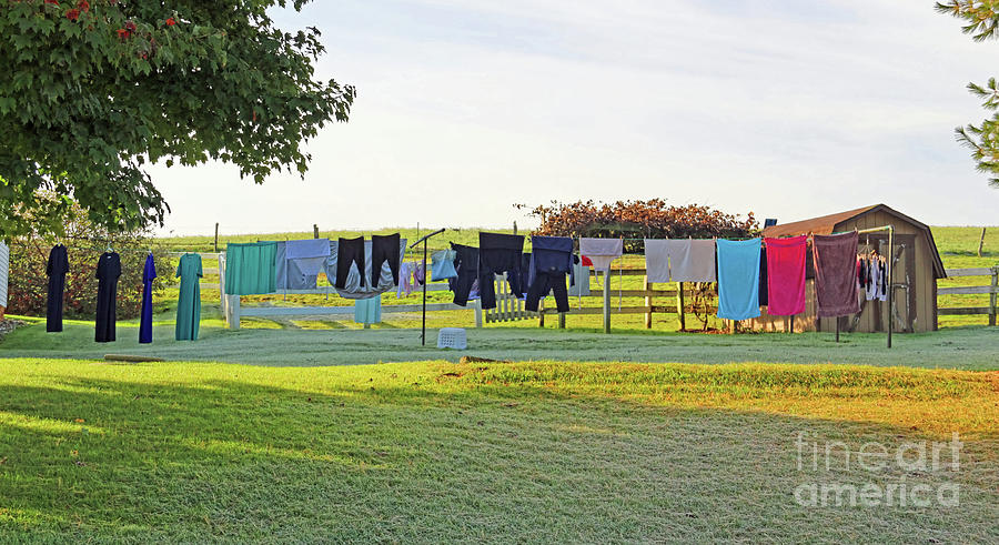 Amish Clothesline 5280 Photograph by Jack Schultz