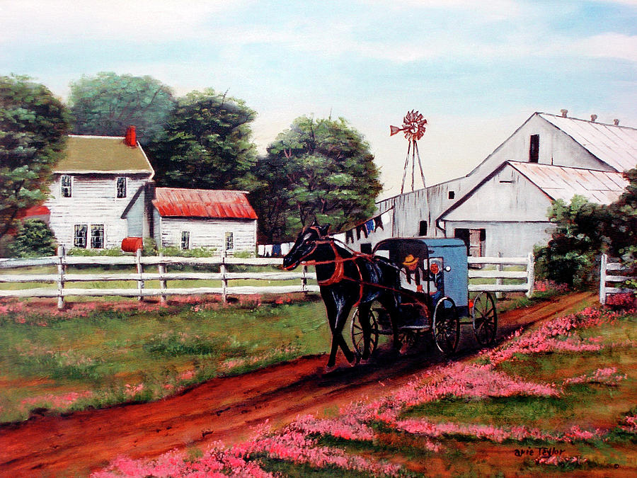 Landscape Painting - Amish Country 2 by Arie Reinhardt Taylor