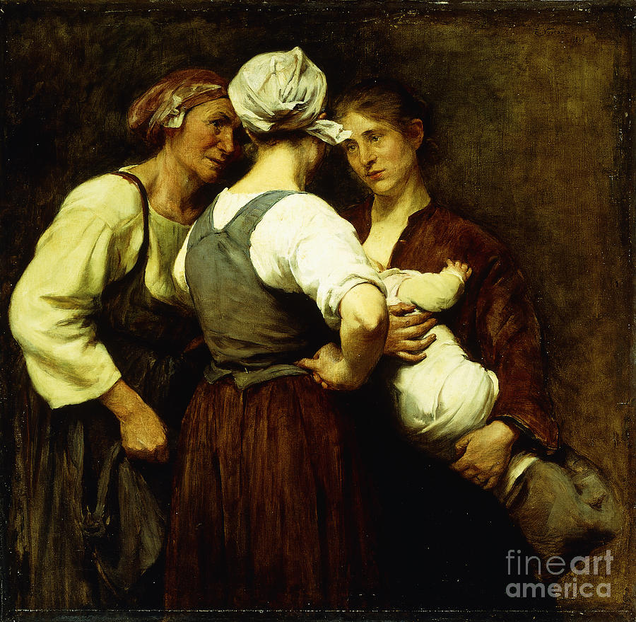 Among Neighbours, 1889 Painting by Elizabeth Nourse