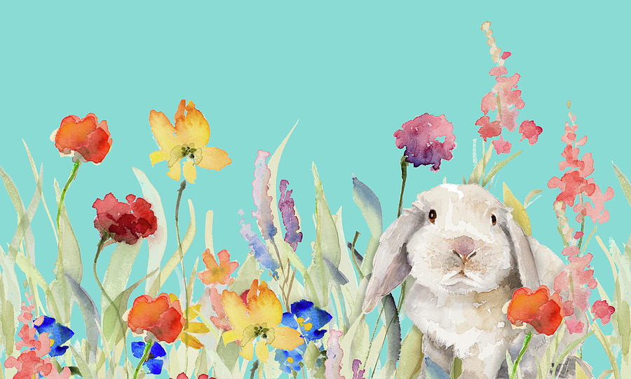 Flower Mixed Media - Amongst The Flowers On Teal II by Lanie Loreth Flower Mixed Media - Amongst The Flowers On Teal II by Lanie Loreth