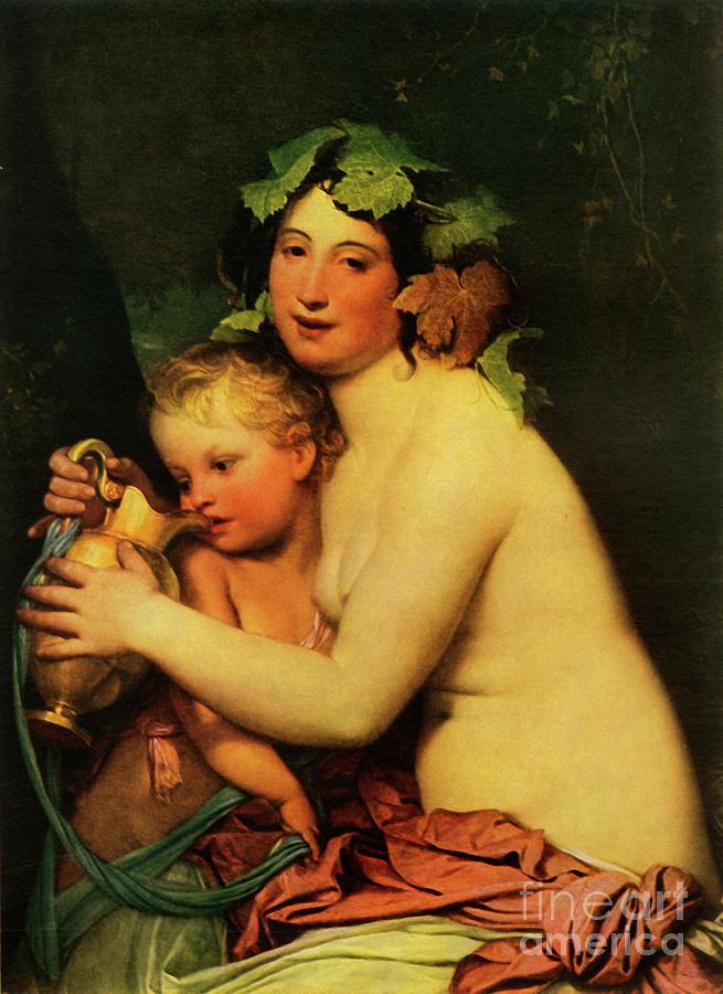 Amor And The Bacchante Drawing by Print Collector
