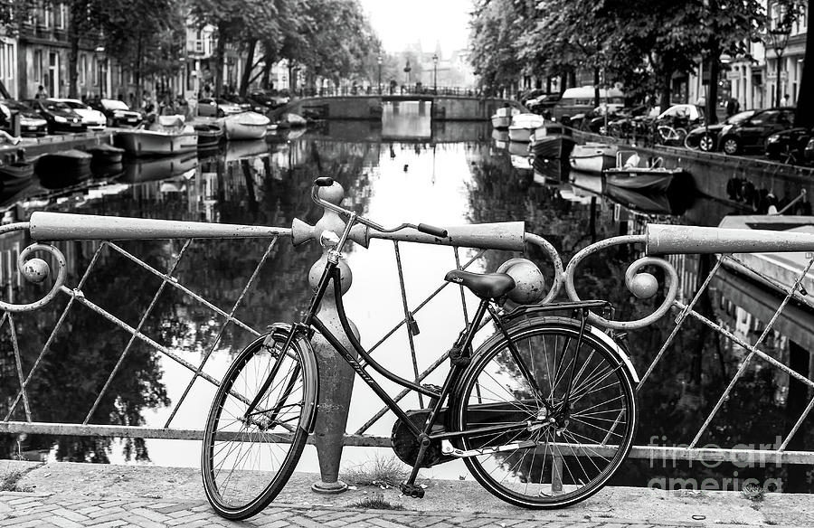 Amsterdam Canal Bridge Bike Photograph by John Rizzuto