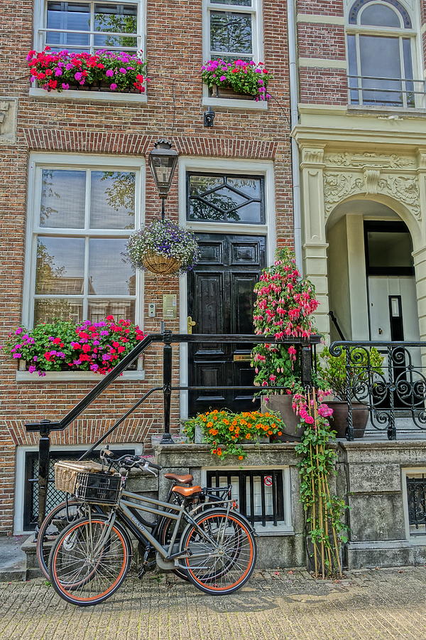 Bicycle Photograph - Amsterdam Canal Home by Patricia Caron
