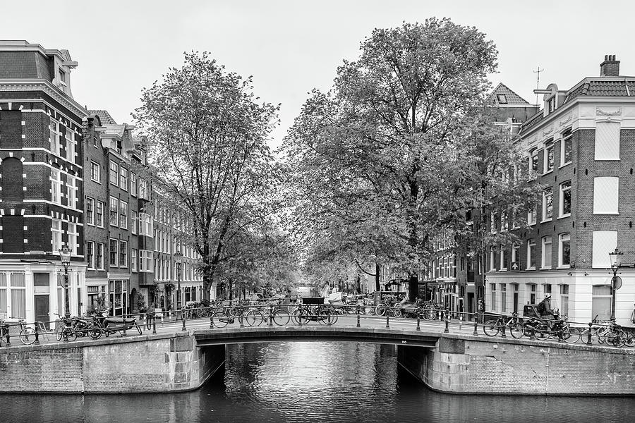 Black And White Photograph - Amsterdam City of Canals by Georgia Clare