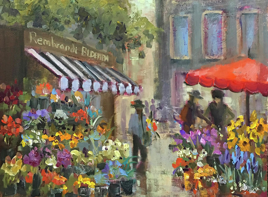 Flower Painting - Amsterdam Flower Market by Jennifer Stottle Taylor