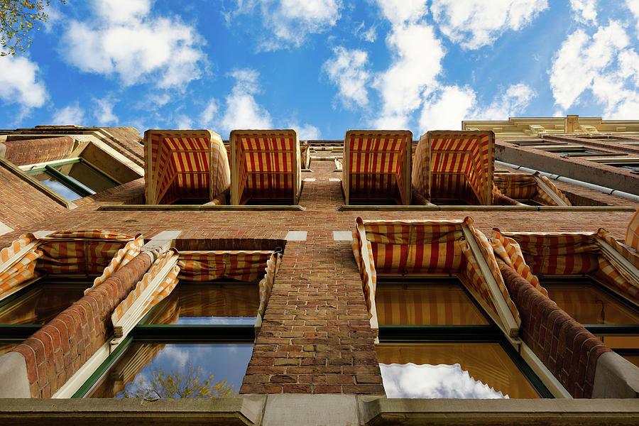 Amsterdam Striped Window Shades Photograph by Lauri Novak