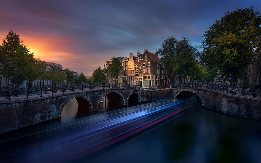 Sunset Photograph - Amsterdam Sunset by Jess M. Garca