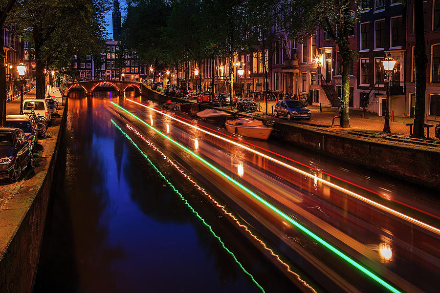 Amsterdam Twilight Traffic Photograph