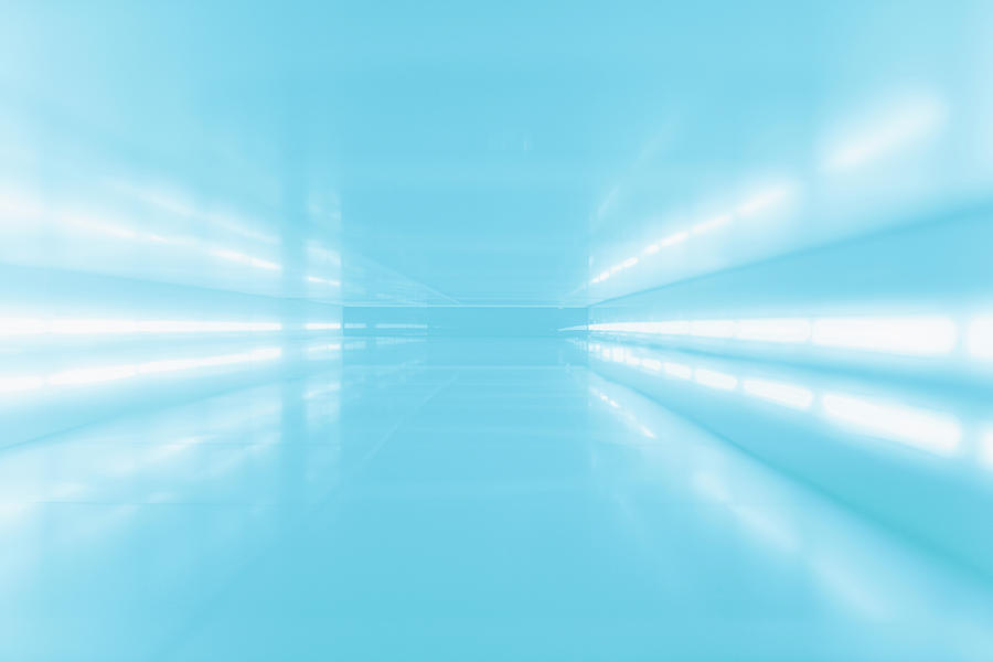 Abstract Photograph - An Abstract Corridor In Blue Tones by Ralf Hiemisch