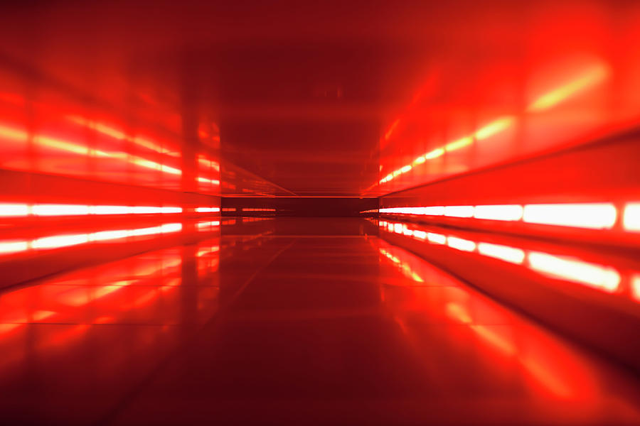 An Abstract Corridor In Red Tones Photograph by Ralf Hiemisch