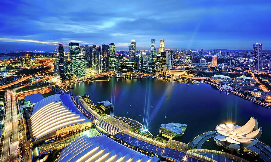 An Aerial View Of Marina Bay Singapore Photograph by Photo By William Cho