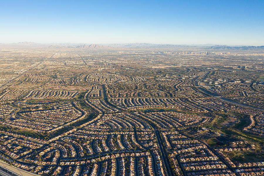 Las Vegas Photograph - An Aerial View Shows Dense Housing by Ethan Daniels