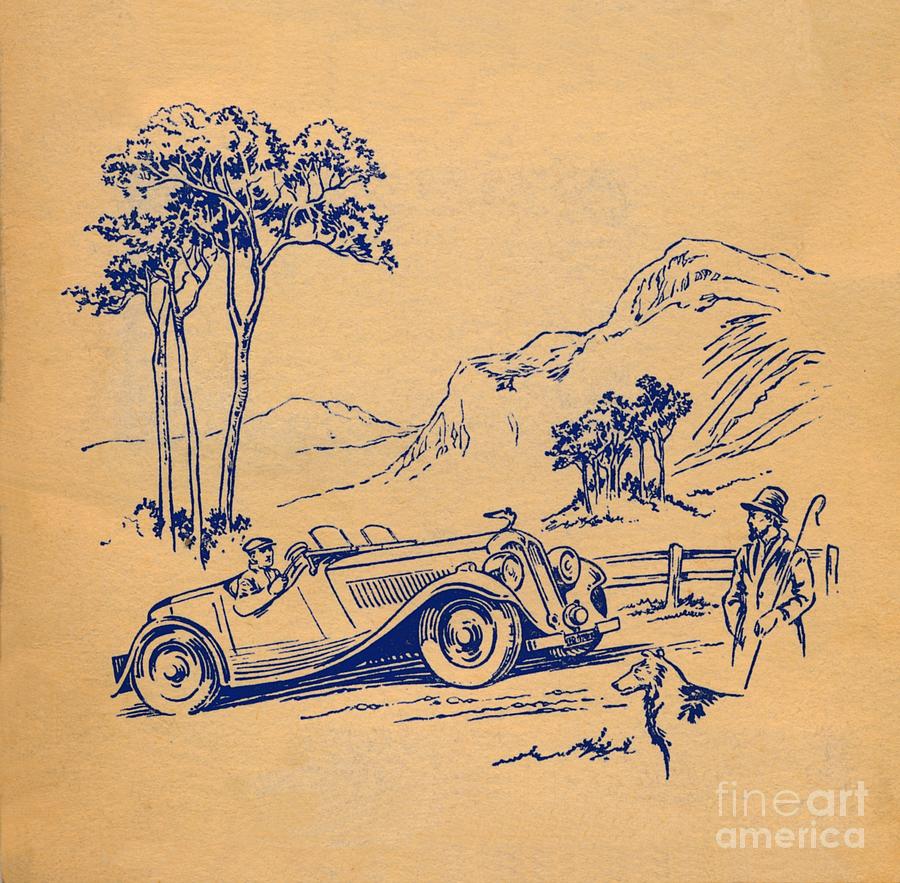 An Album Of Motor Cars Front Cover Drawing by Print Collector