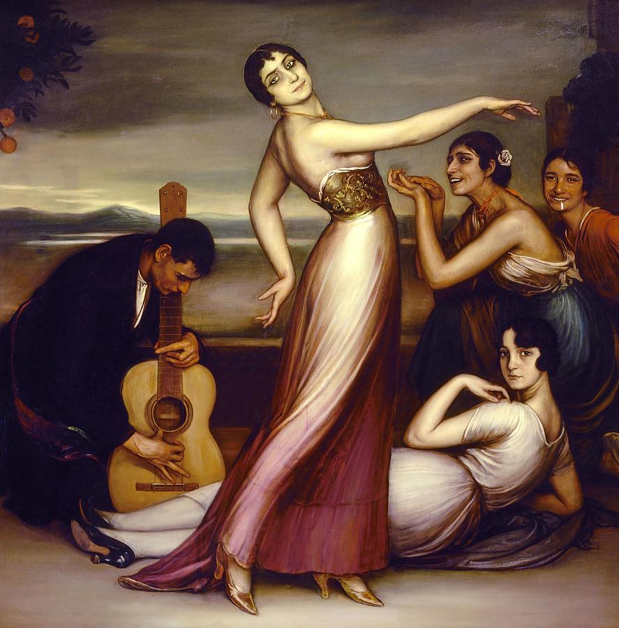 An Allegory of Happiness - 1917 - oil on canvas - 161x157 cm. Painting by Julio Romero de Torres -1874-1930-
