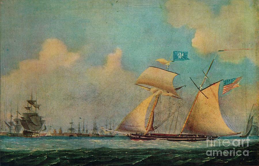 An American Privateer Schooner Drawing by Print Collector