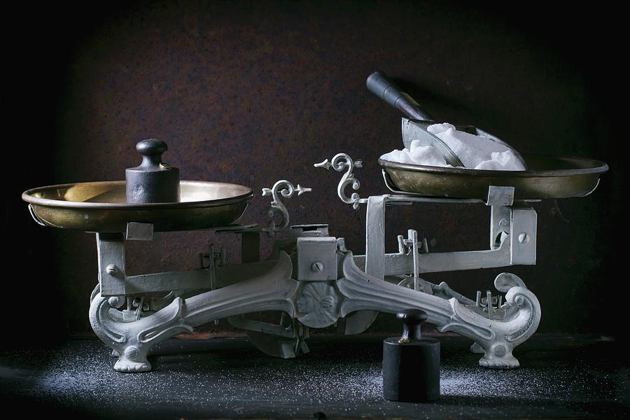 An Antique Pair Of Kitchen Scales With Weights Photograph by Natasha Breen