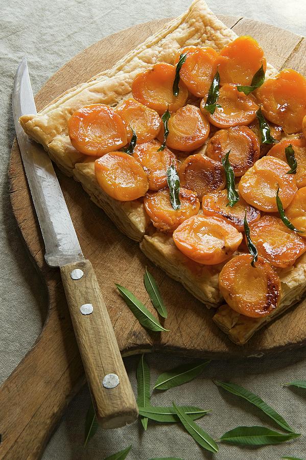 An Apricot Tart With Verbena Photograph by Frederic Vasseur