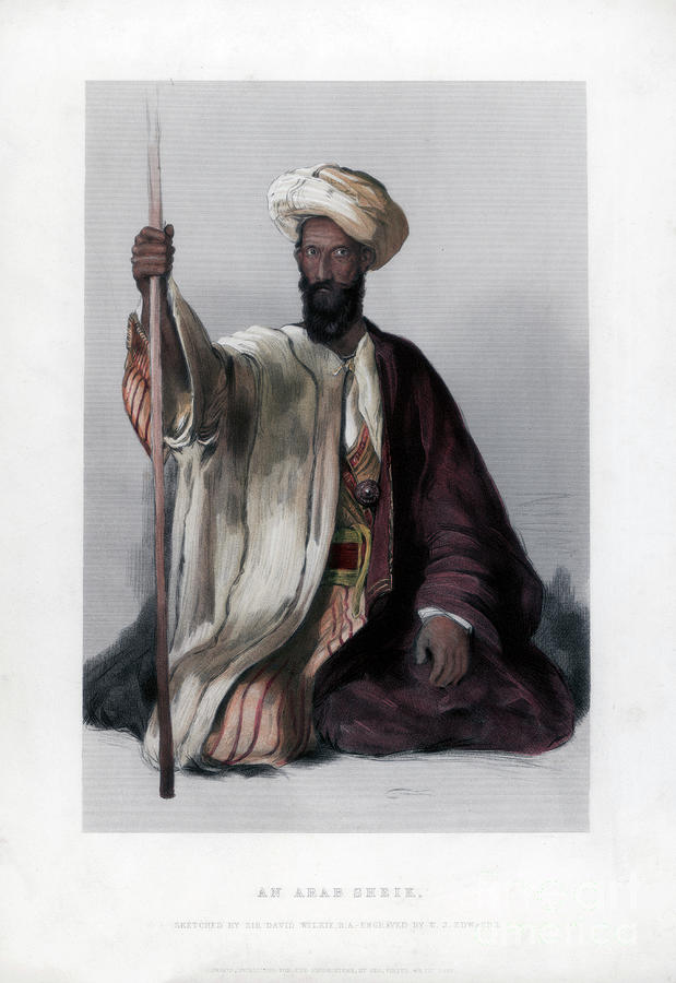 An Arab Sheik, 19th Century. Artist Wj by Print Collector