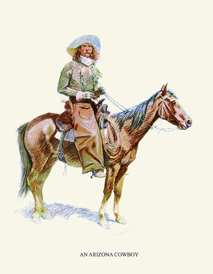 An Arizona Cowboy Painting by Frederic Remington