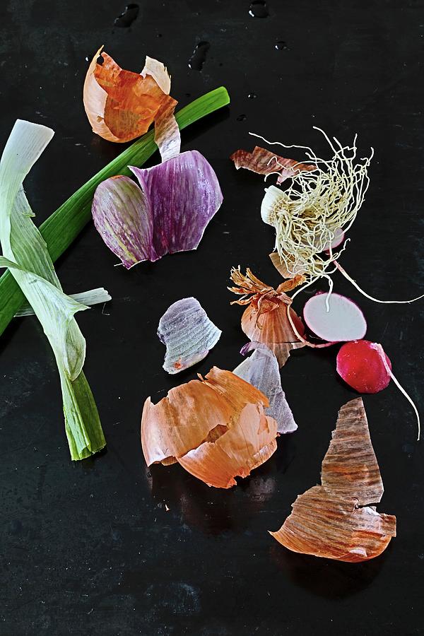 An Arrangement Of Onions And Radishes Photograph by Catja Vedder