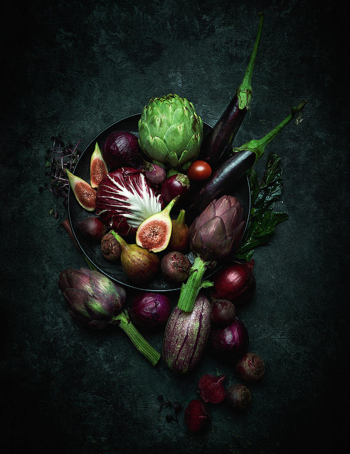 An Arrangement Of Purple Fruits And Vegetables Photograph by Vadim Piskarev