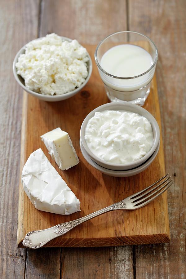 An Arrangement Of Soft Cheese, Yoghurt, Milk And Quark Photograph by Rua Castilho