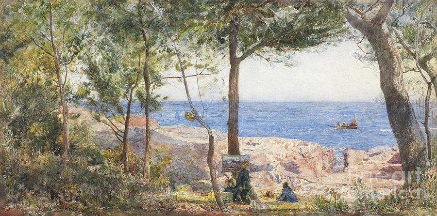 An Artist Painting By The Sea, 1887 Painting by John William Inchbold ...