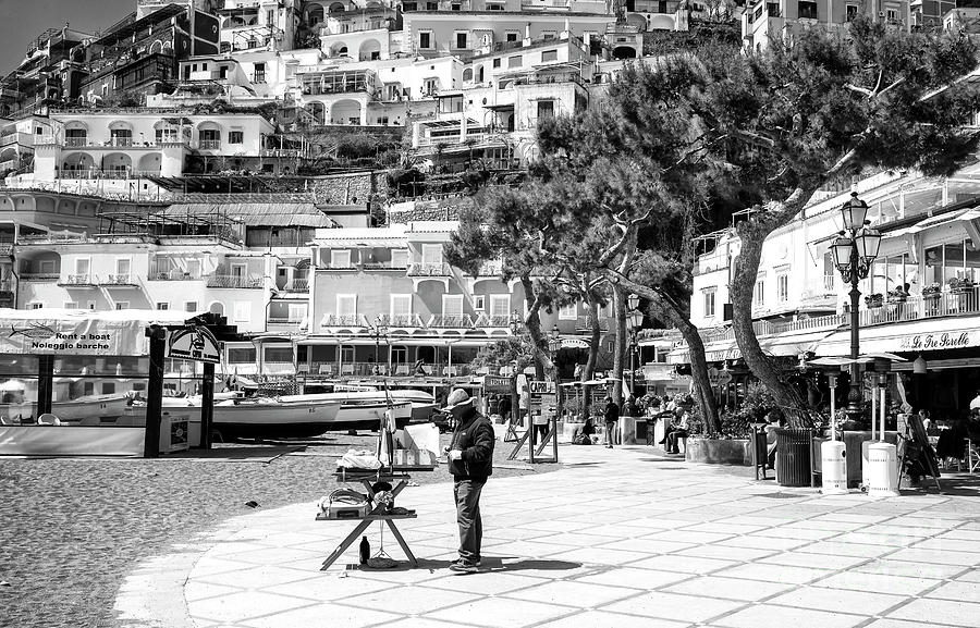 An Artist Paints in Positano Photograph by John Rizzuto