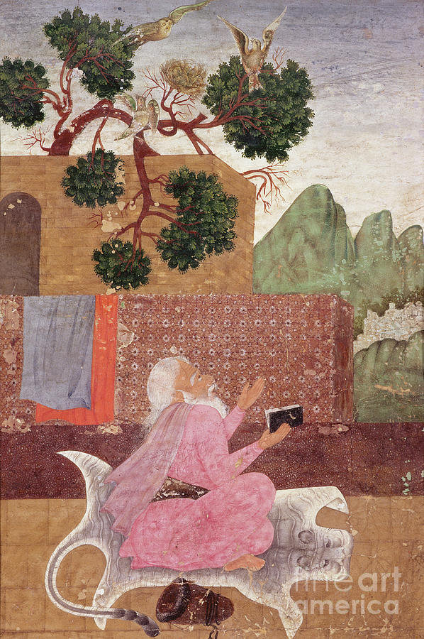 An Ascetic On A Tigerskin Painting by Indian School