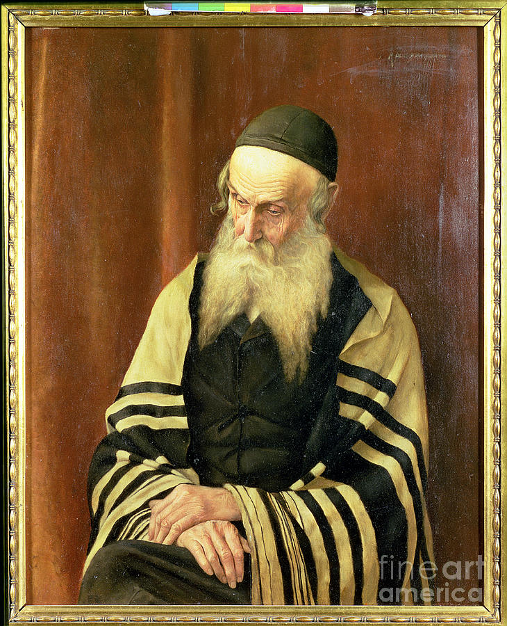 Portrait Painting - An Ashkenazi Rabbi Of Jerusalem by George Sherwood Hunter