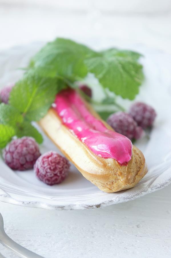An clair With Raspberry Cream Photograph by Martina Schindler
