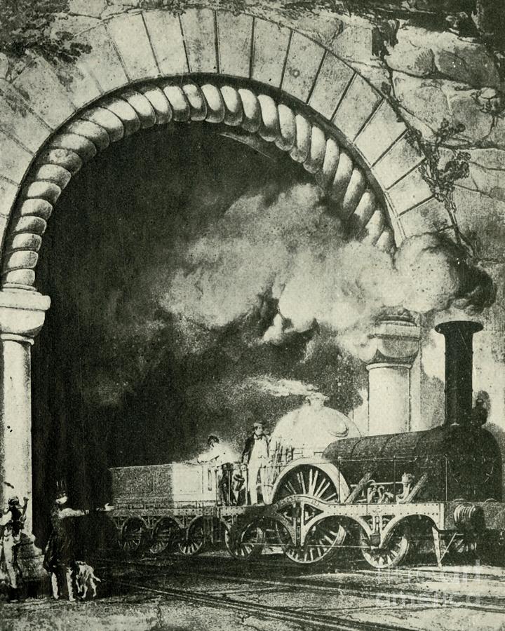 An Early Broad Gauge Train - Great Drawing by Print Collector