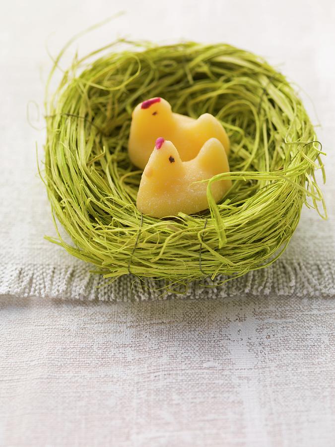 An Easter Nest With Fondant Chicks Photograph by Eising Studio - Food Photo & Video