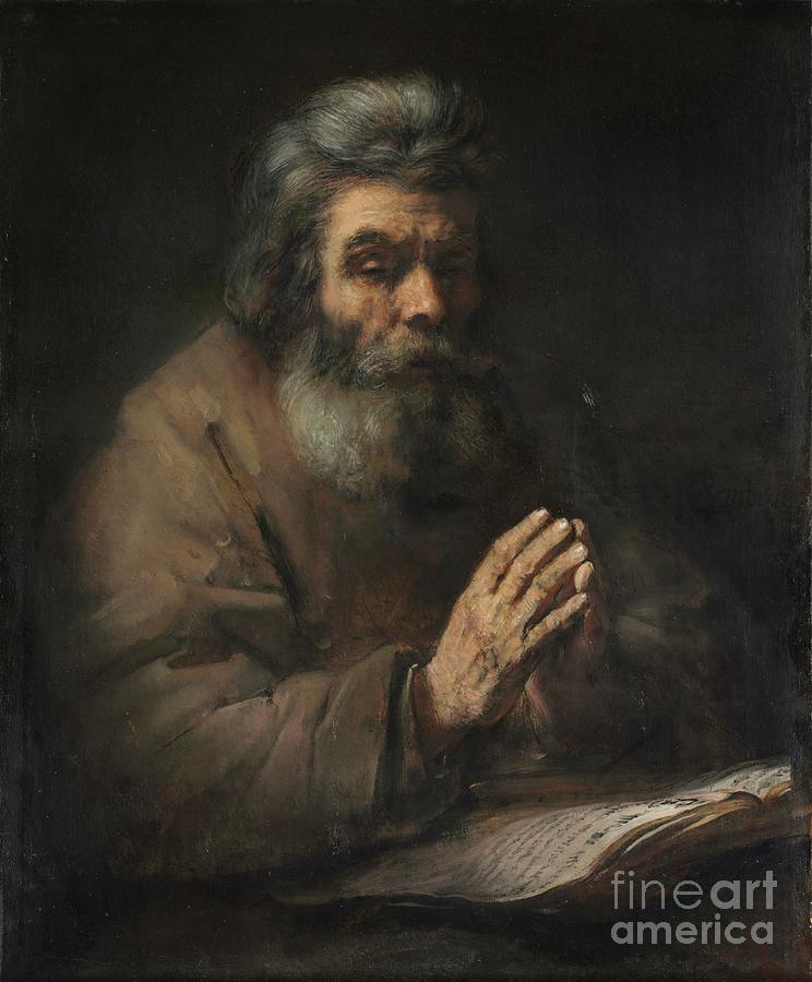 An Elderly Man In Prayer Drawing by Heritage Images
