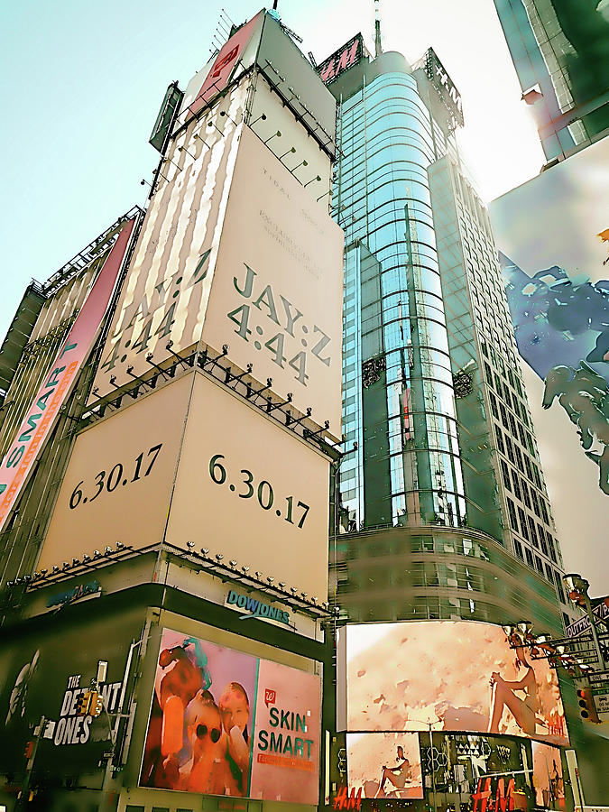 An electronic billboard in Times Square in New York 4 Painting by Jeelan Clark