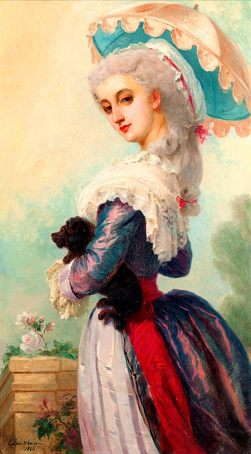 Elegant woman painting
