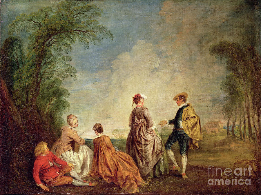 An Embarrassing Proposal, 1715-16 Painting by Jean Antoine Watteau