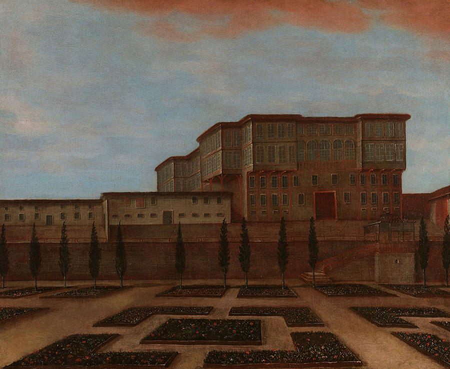 An Embassy Building in Pera Painting by Jean Baptiste Vanmour
