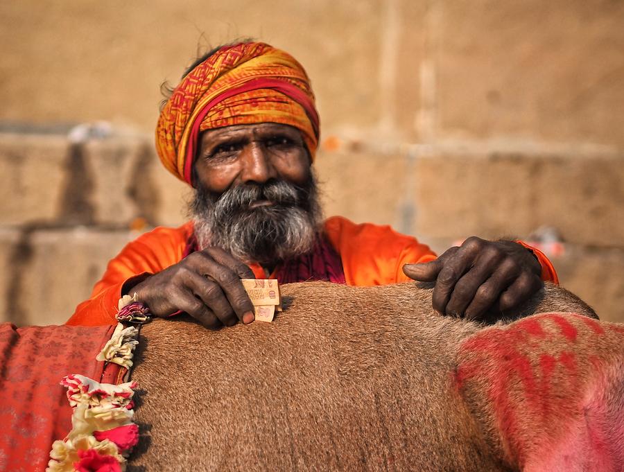 Varanasi Photograph - An Emotional Sadhu by Dhiraj Goswami