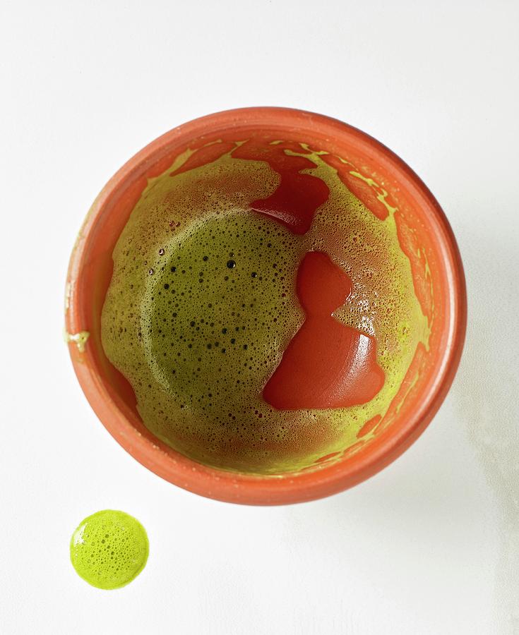 An Empty Bowl Of Matcha Tea seen From Above Photograph by Maris Zemgalietis
