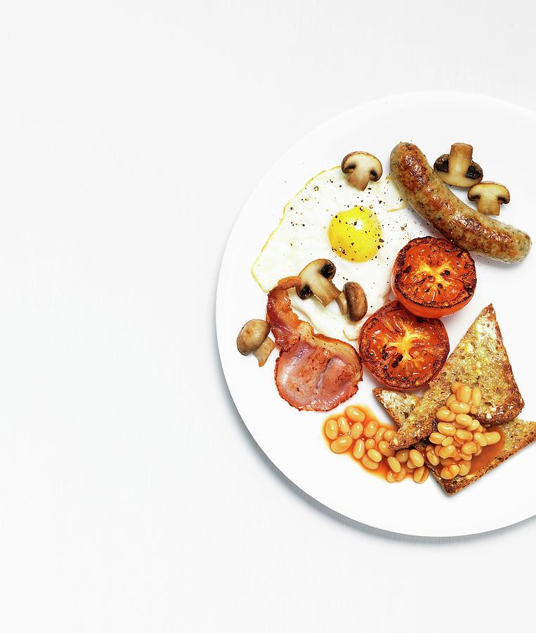 An English Breakfast On A Plate Photograph by Hugh Johnson