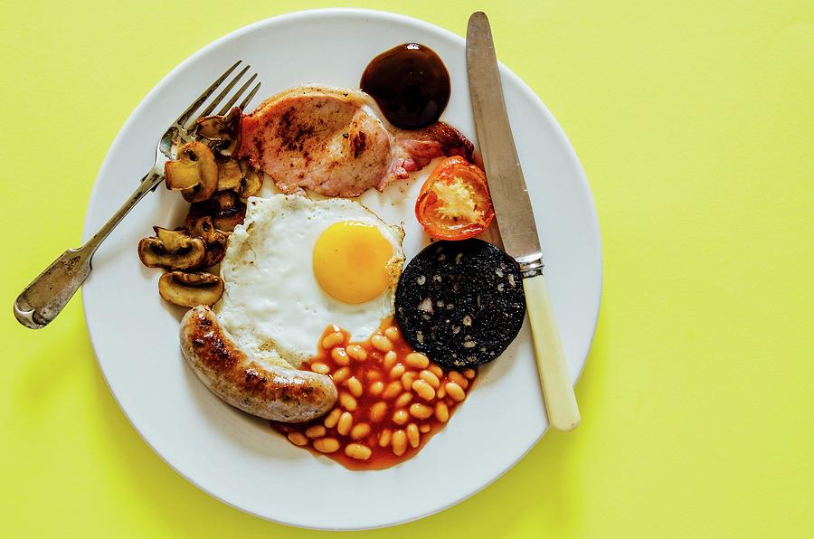 An English Breakfast On A Plate Photograph by Nick Sida