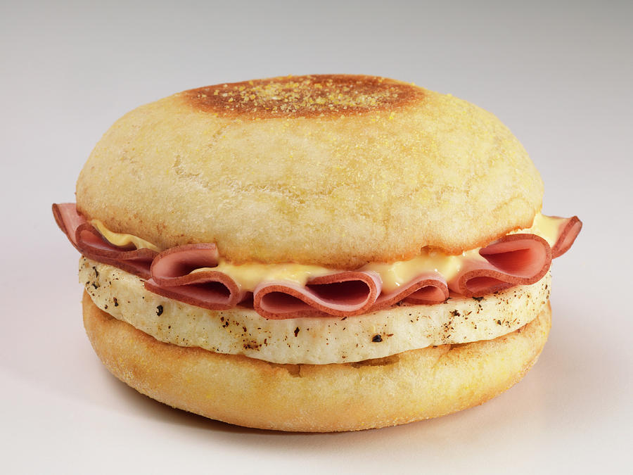 An English Muffin With Ham, Egg And Cheese Photograph by Jim Scherer