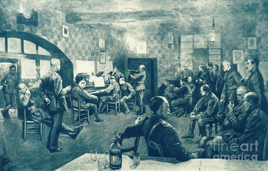 An Evening Concert In Officers Mess Drawing by Print Collector