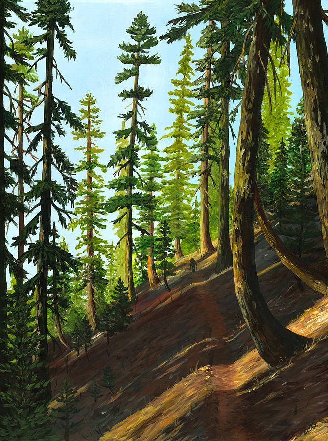 An Evening Hike Painting by Elizabeth Mordensky
