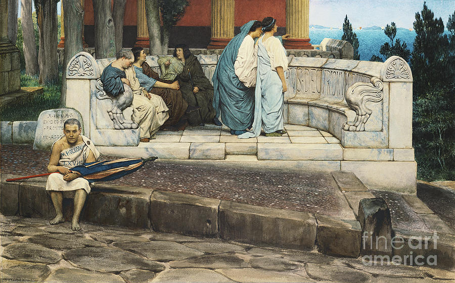 An Exedra, 1871 Painting by Lawrence Alma-tadema