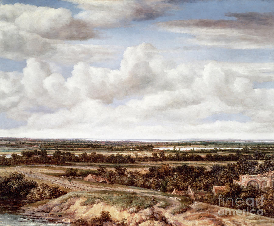 An Extensive Landscape With A Road By A River, 1655 Painting by Phillips De Koninck